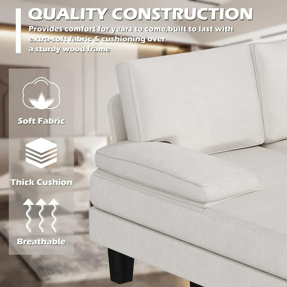 Convertible Sectional Sofa Couch Loveseat Modern Chenille Fabric U-Shaped Hall Sofas Living Luxury Modular Room Furniture Home