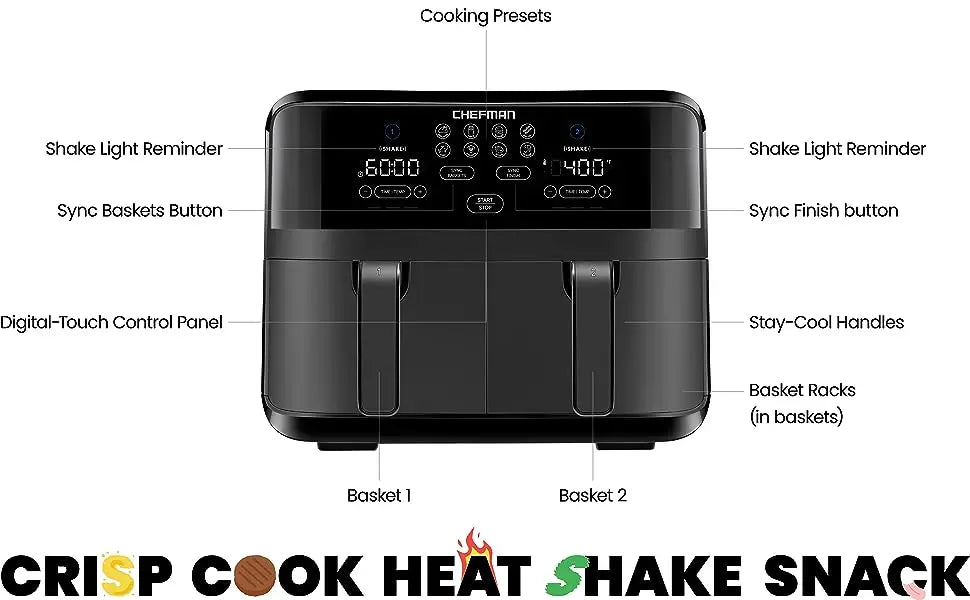 Double Basket Capacity Air Fryer