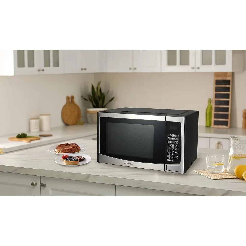 Inverter Technology Stainless Steel Countertop Microwave Oven