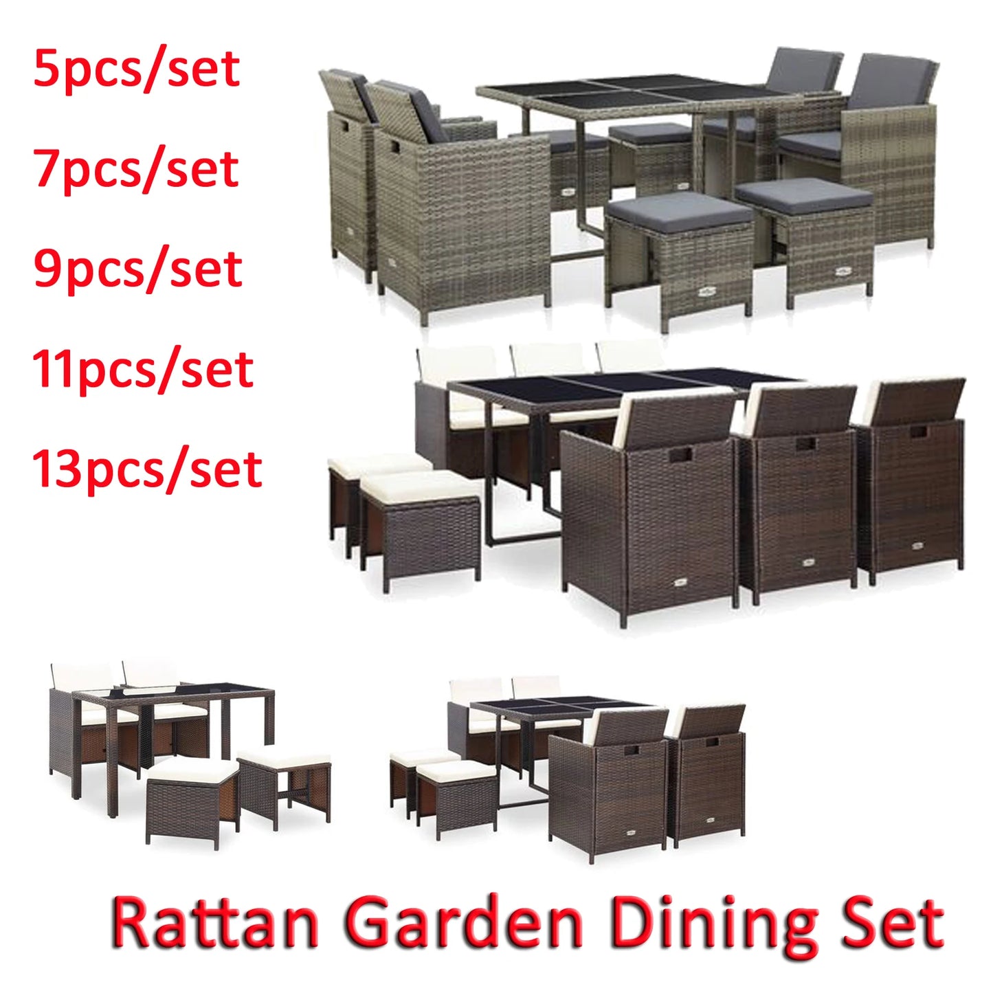 Space Saving Rattan Chairs With Glass Table