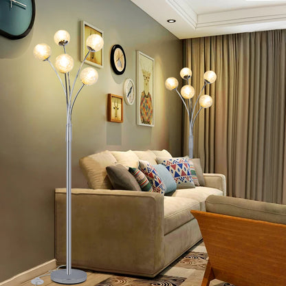 5 Light Modern Globe LED Floor Lamp