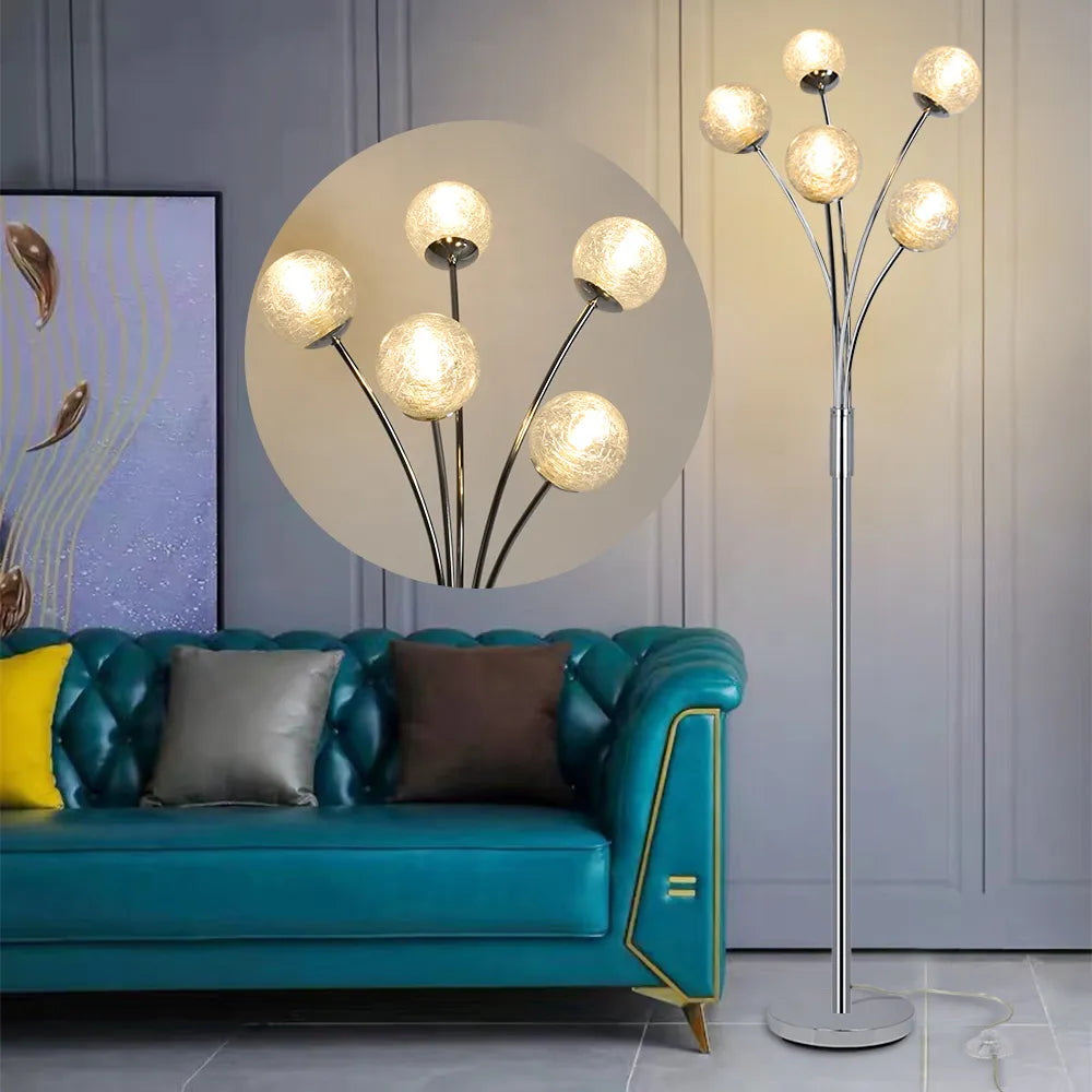 5 Light Modern Globe LED Floor Lamp