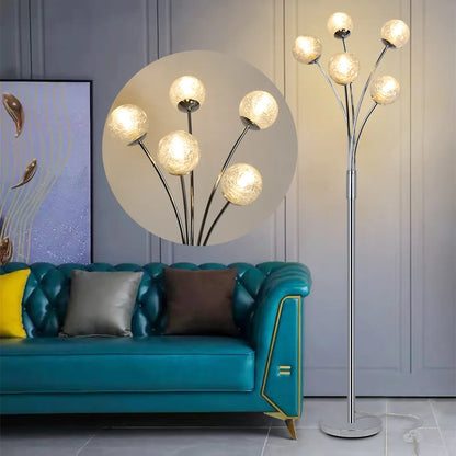 5 Light Modern Globe LED Floor Lamp