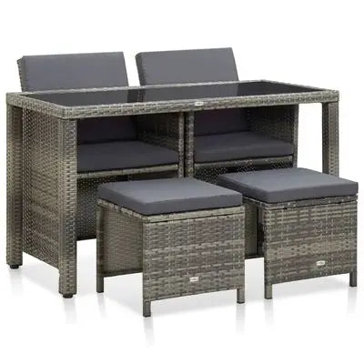 Space Saving Rattan Chairs With Glass Table