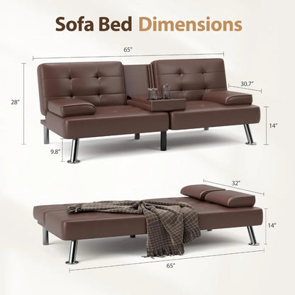 Living Room Convertible Folding Futon Sofa