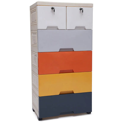 Storage Cabinet with 6 Drawers Closet Drawers Tall Dresser Organizer for Clothes Playroom Bedroom Furniture Saving Space