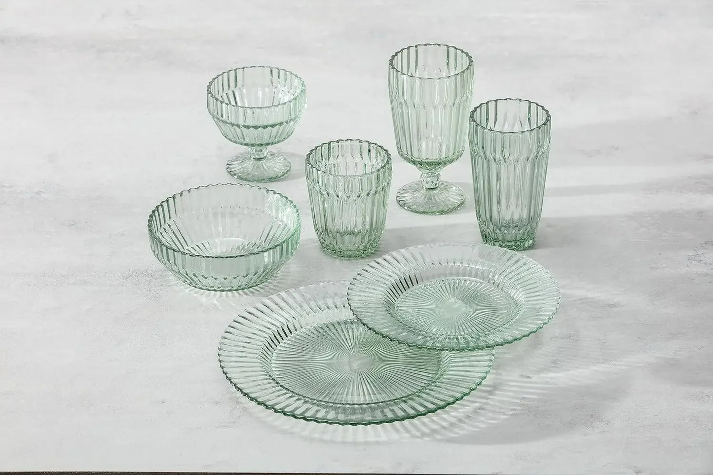 12-piece Transparent Glass Dinnerware Set