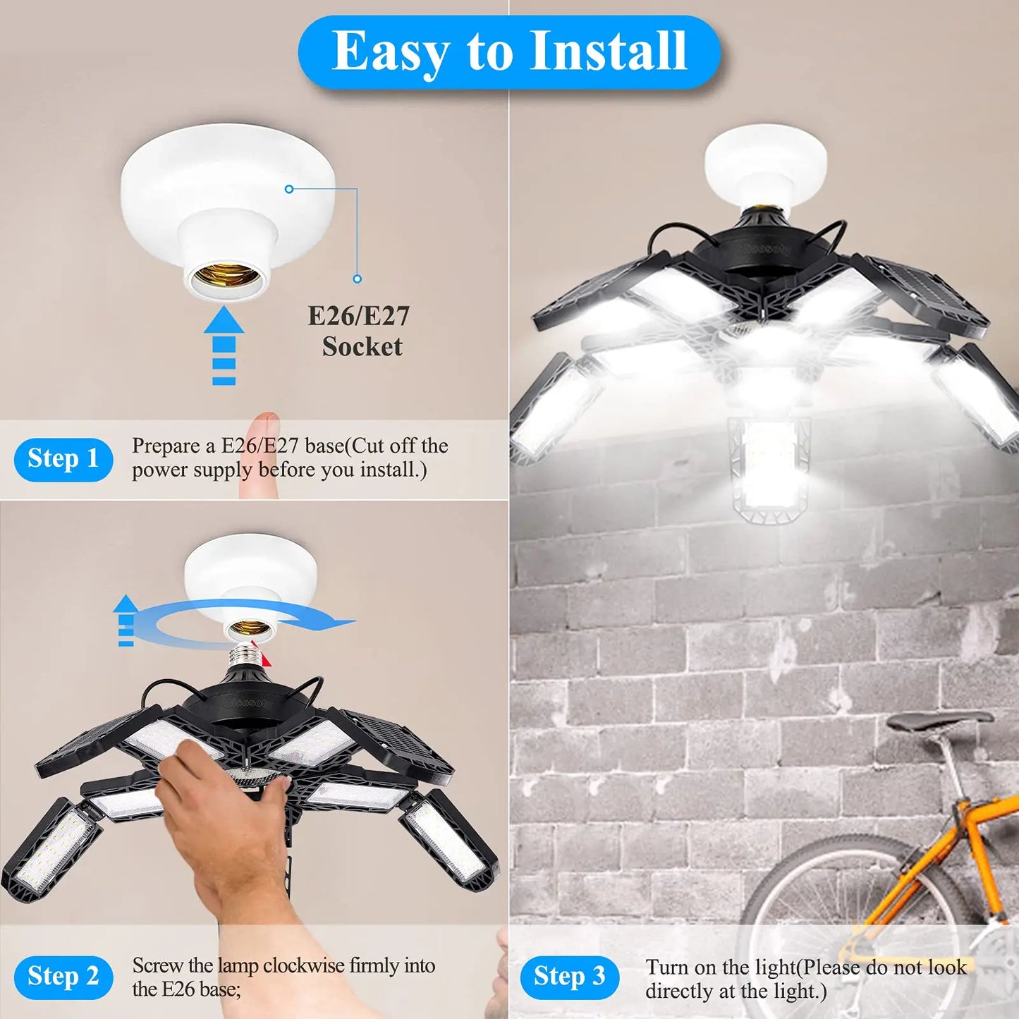 Adjustable Panel LED Garage Lights