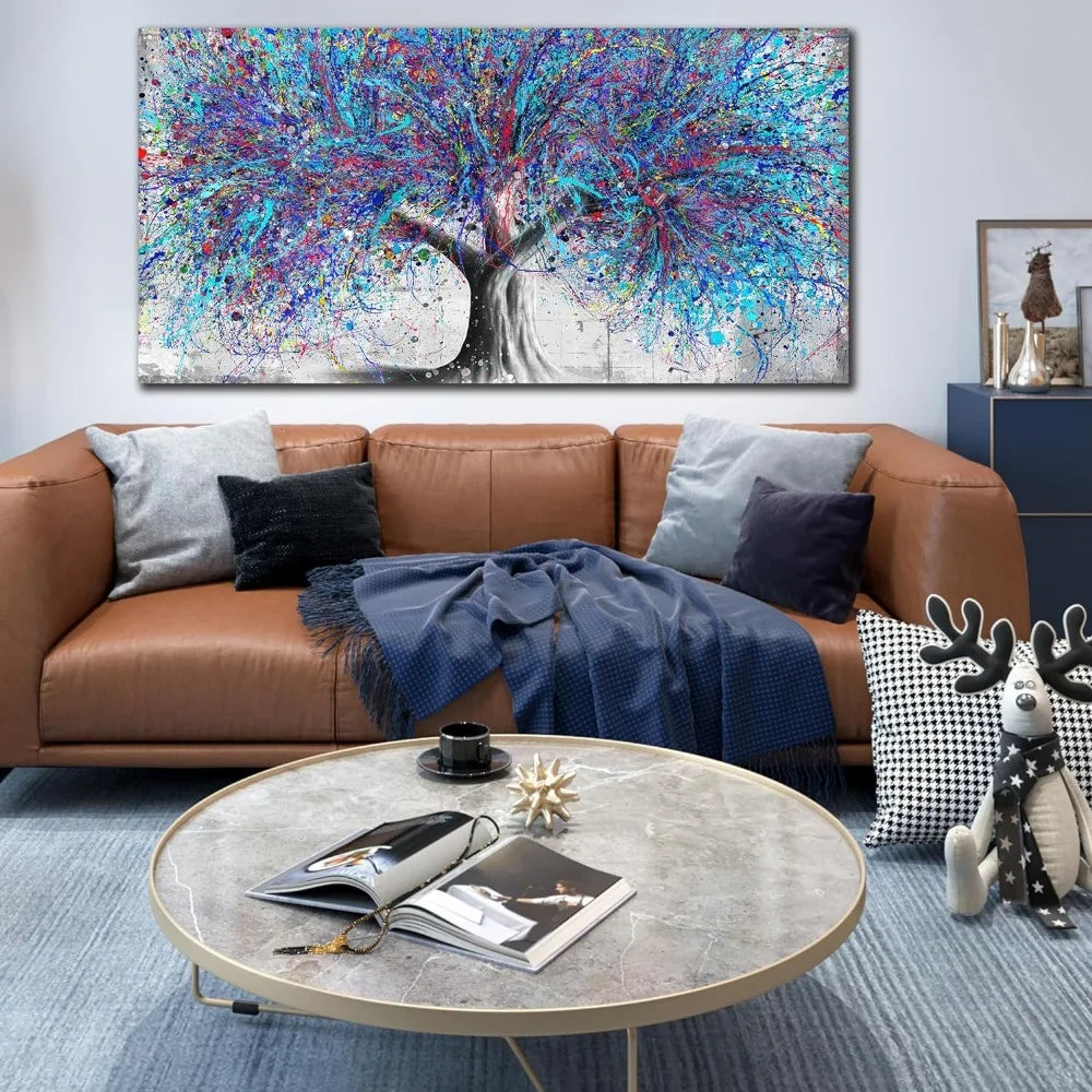 Living Room Wall Art Tree Canvas