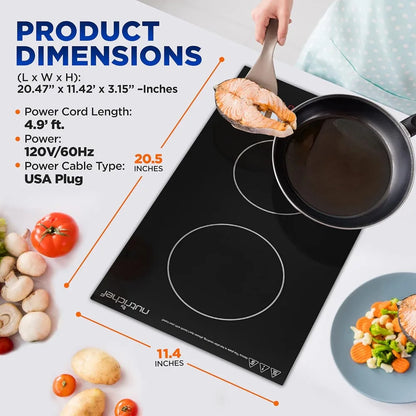 Cooker induction Two-Burner Electric Cooktop