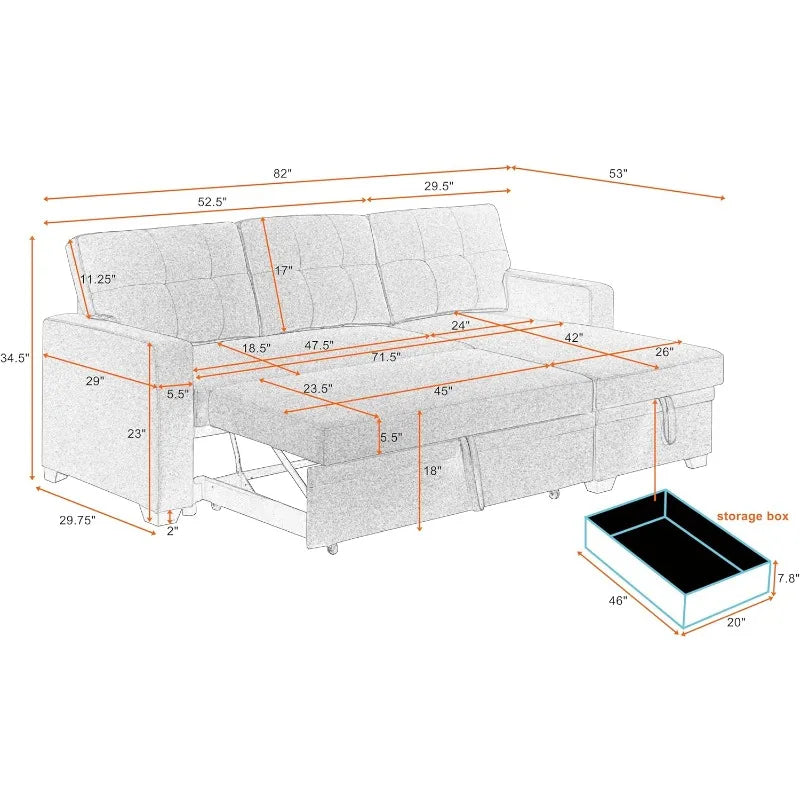 L-Shaped 3-Seaters Corner Sectional Sofa