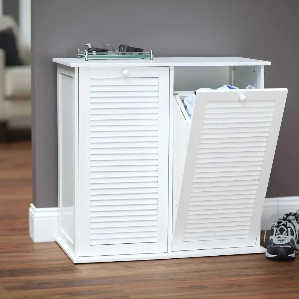 Shutter Front Laundry Sorter Cabinet