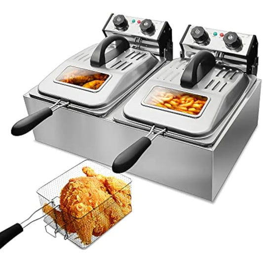 Stainless Steel Dual Tank Electric Deep Fryer