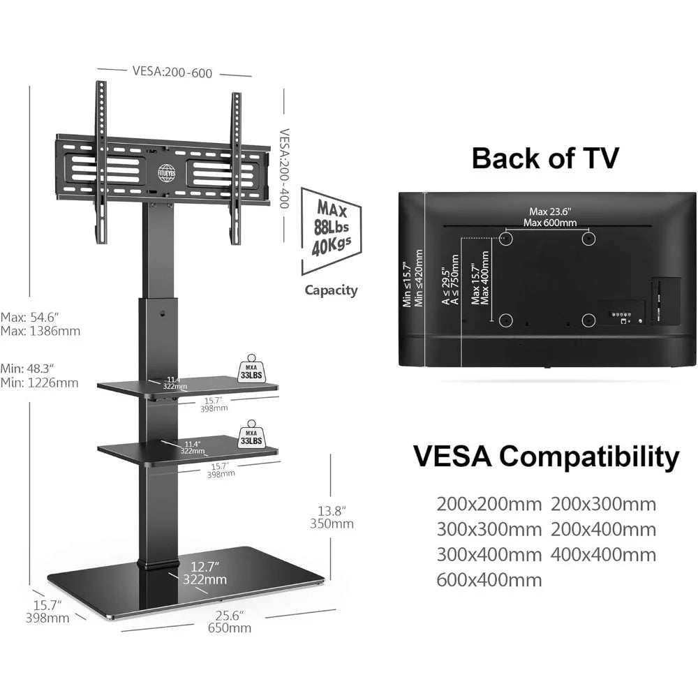 Swivel Floor TV Stand With Mount