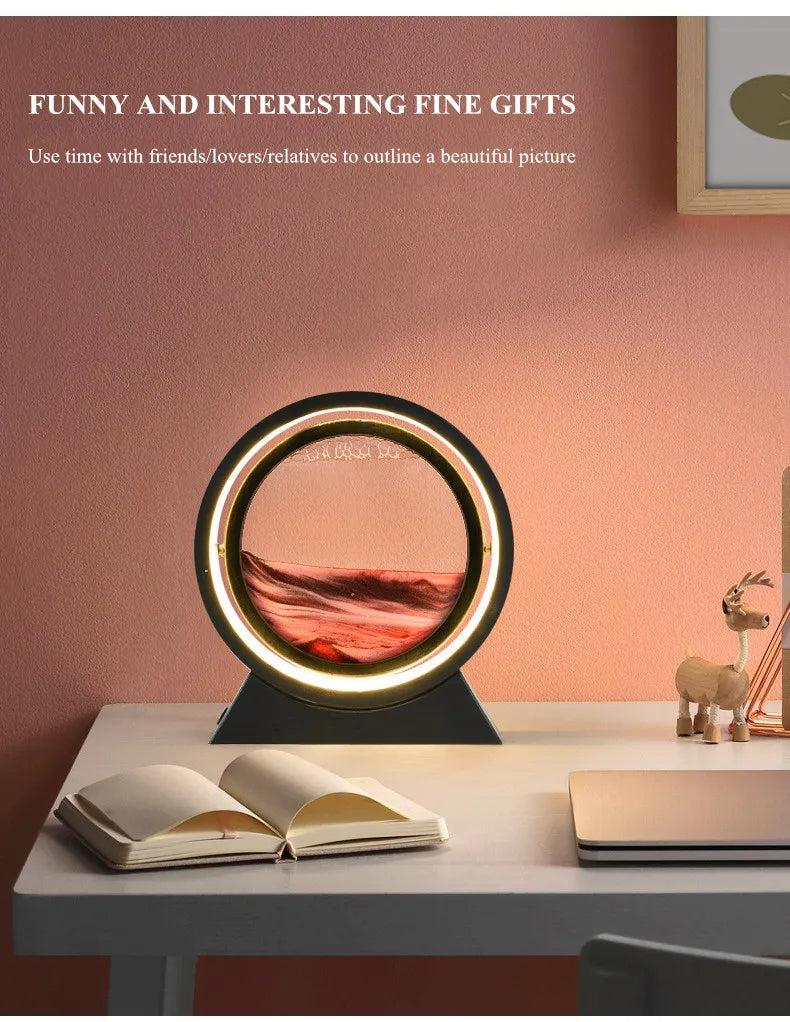 3D Hourglass Creative Quicksand Table Lamp