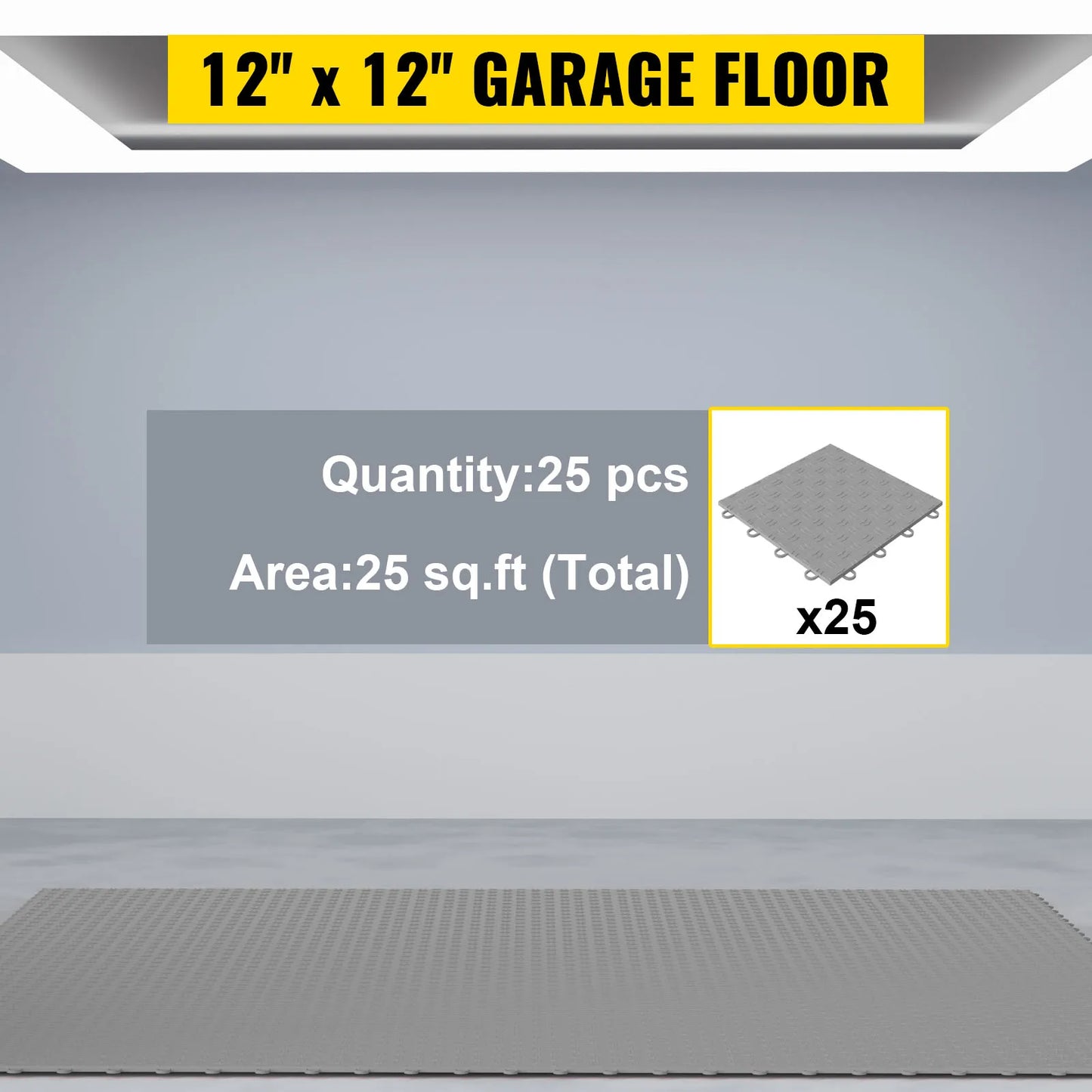 Garage Flooring Tiles 12"x12" 25 Or 50 Pack