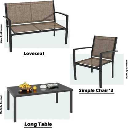 4-Piece Patio Furniture Set Table/Chair