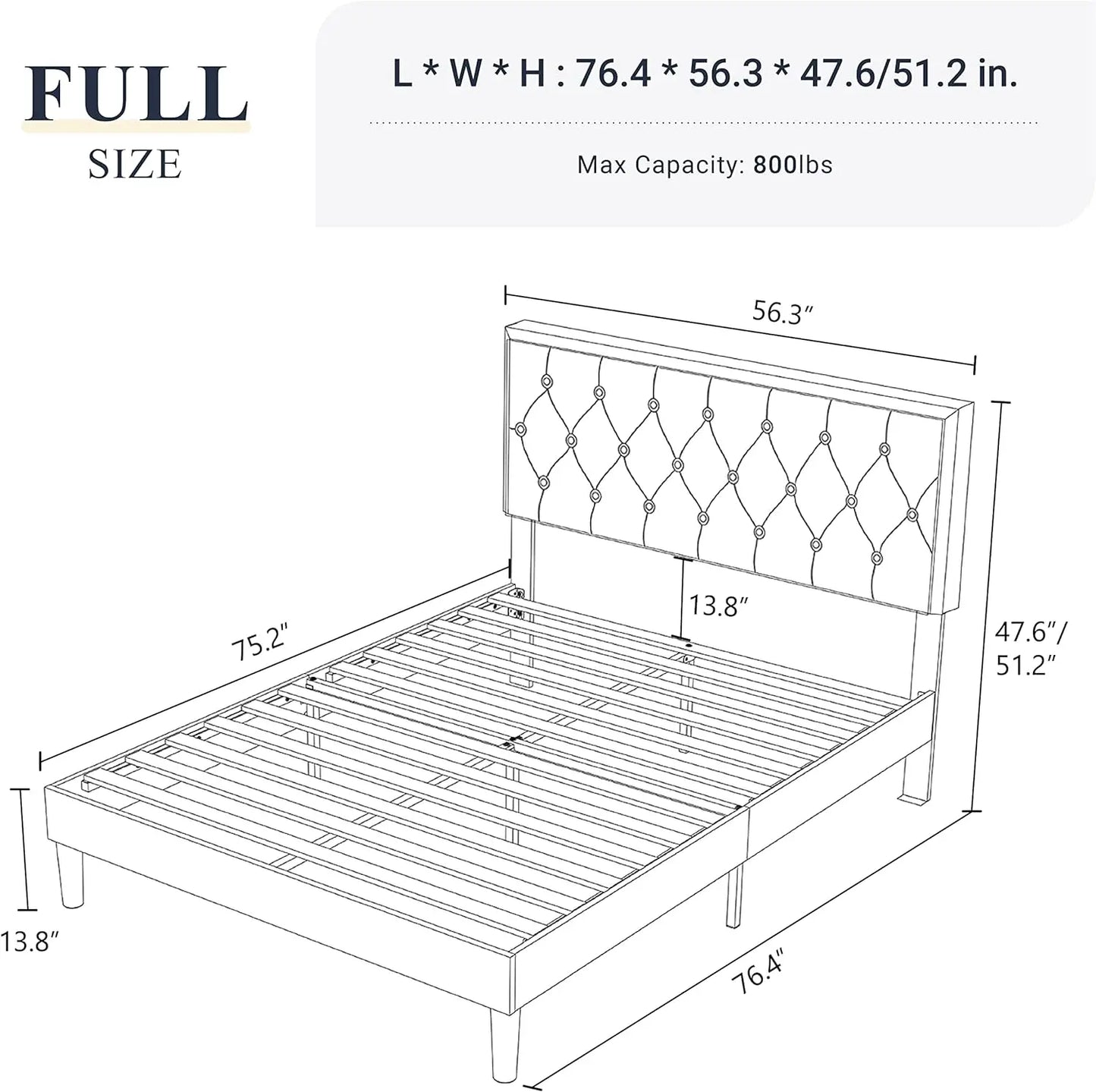 Adjustable Headboard Bed frame