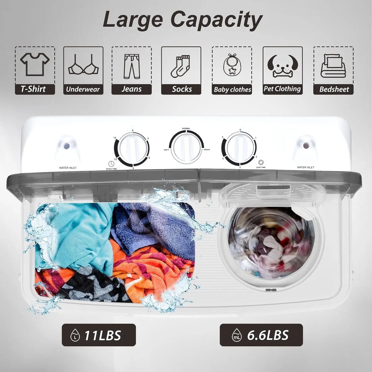 Mini Twin Tub Portable Washing Machine