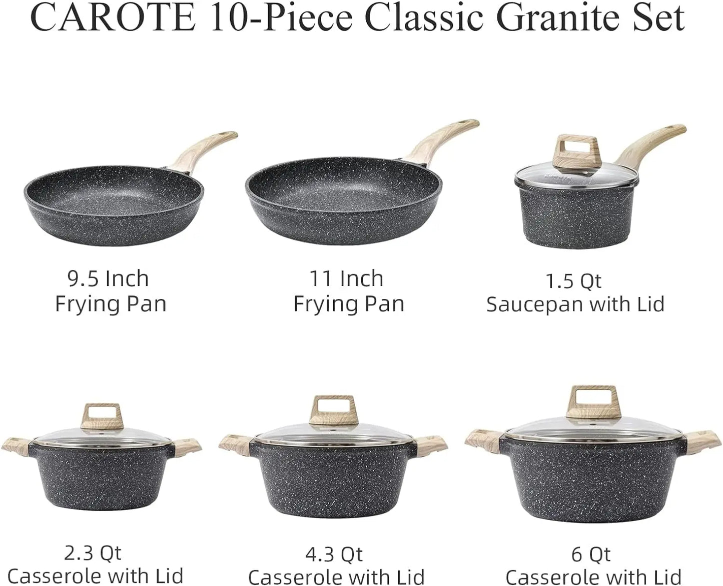 Nonstick Granite Cookware Set