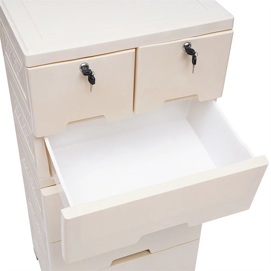 Storage Cabinet with 6 Drawers Closet Drawers Tall Dresser Organizer for Clothes Playroom Bedroom Furniture Saving Space