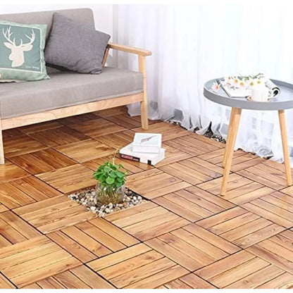 36 Pack Hardwood Interlocking Patio Deck Tiles