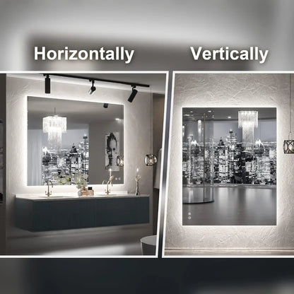 Horizontal/Vertical Wall Mounted LED Light Mirror