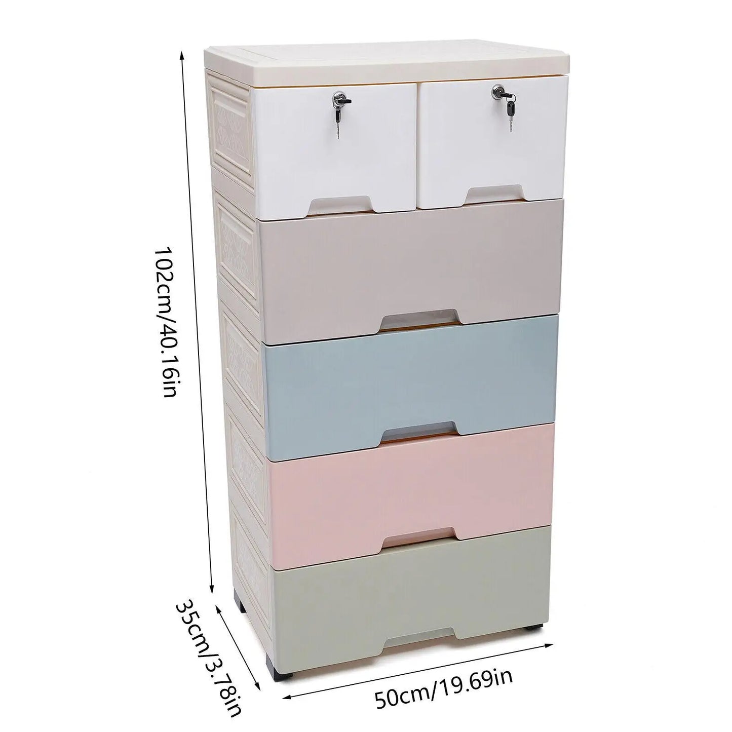 Storage Cabinet with 6 Drawers Closet Drawers Tall Dresser Organizer for Clothes Playroom Bedroom Furniture Saving Space