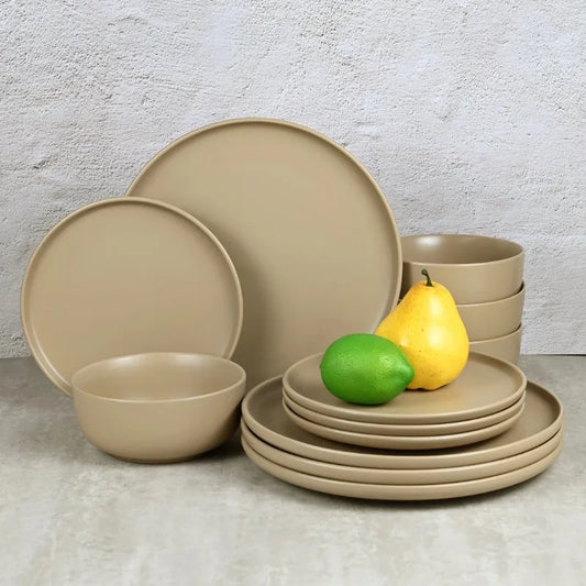 12-Piece Stoneware Dinnerware Set Dishes