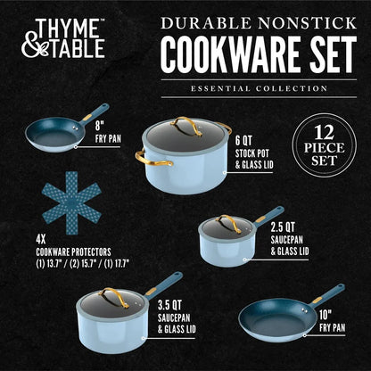 Nonstick 12-Piece Granite Cookware Set