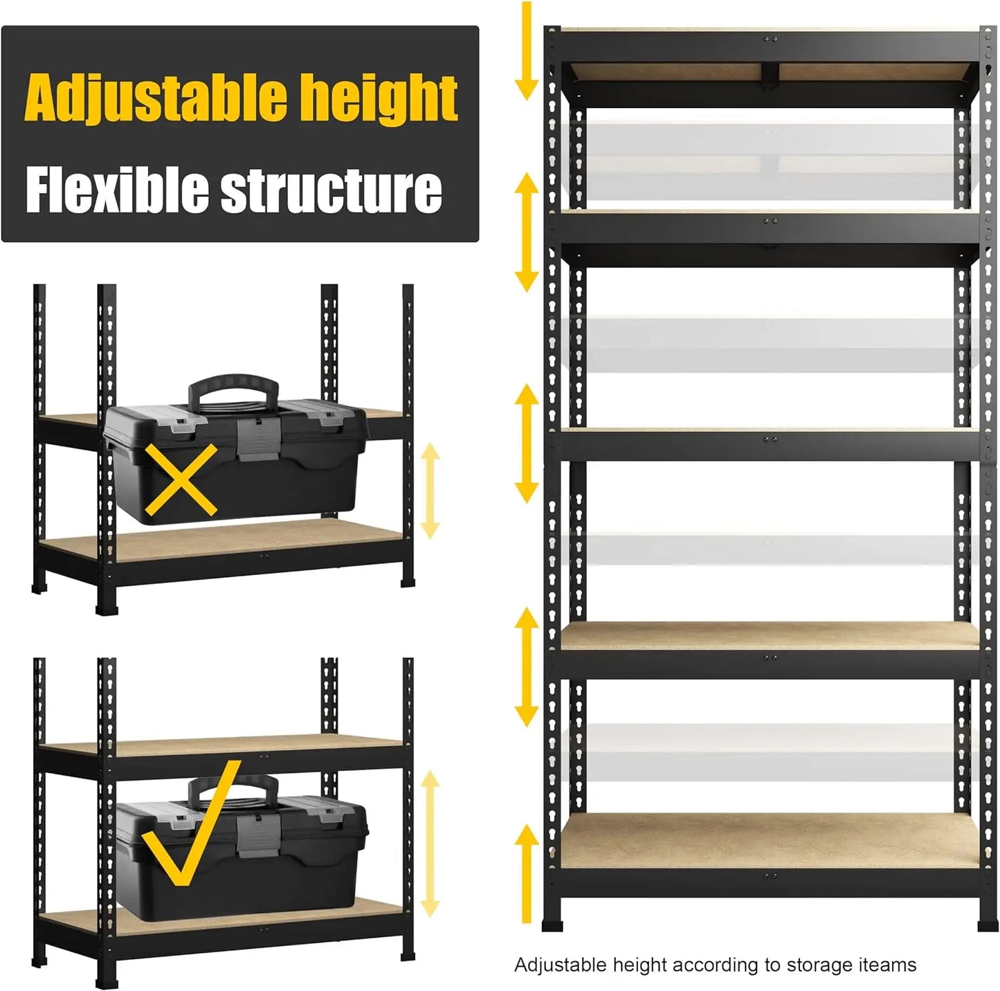 5 Tier Adjustable Garage Storage Shelving