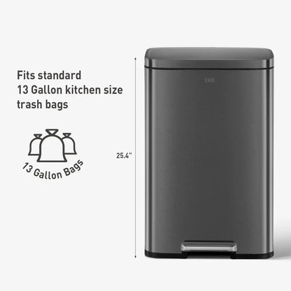 Stainless Steel Fingerprint Resistant Kitchen Trash Can