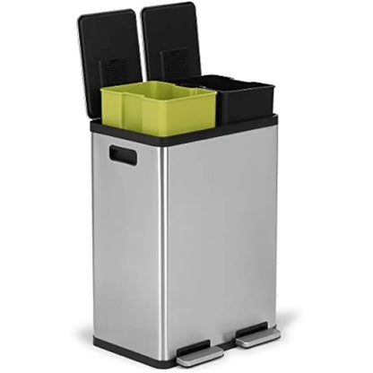 Dual Compartment Recycling Kitchen Step Trash Can