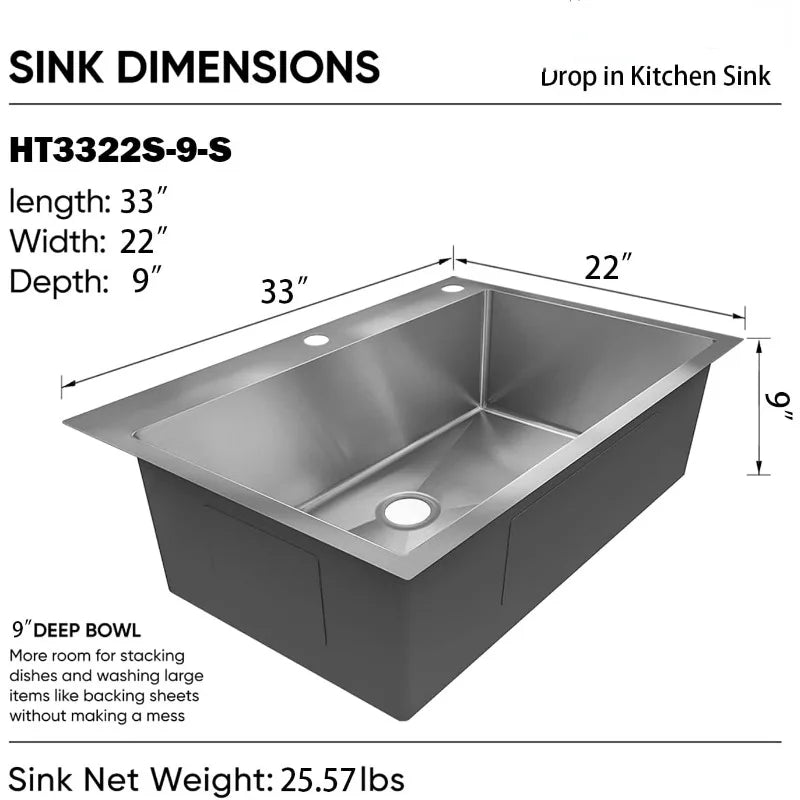 Drop In Single Bowl Kitchen Sink