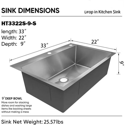 Drop In Single Bowl Kitchen Sink