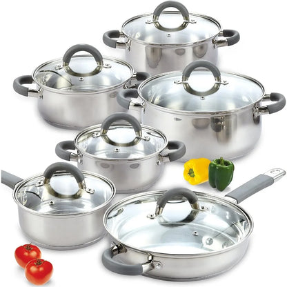 12-Piece Basic Stainless Steel Pots and Pansr