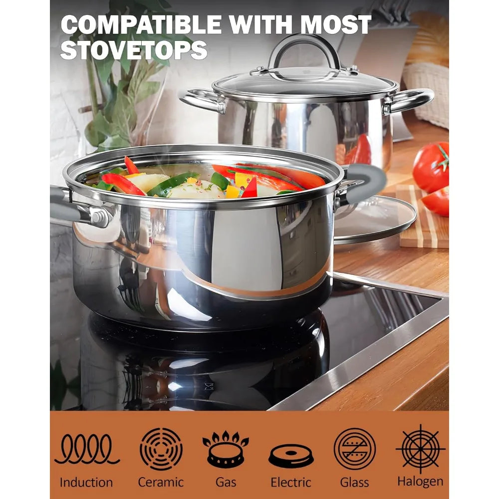 12-Piece Basic Stainless Steel Pots and Pansr