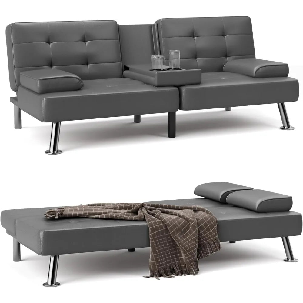 Living Room Convertible Folding Futon Sofa