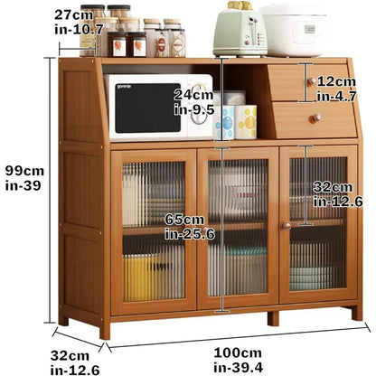 Bamboo Kitchen Storage Cabinets Sideboard