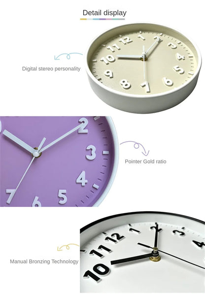 Modern Simple Wall Clock Candy Color