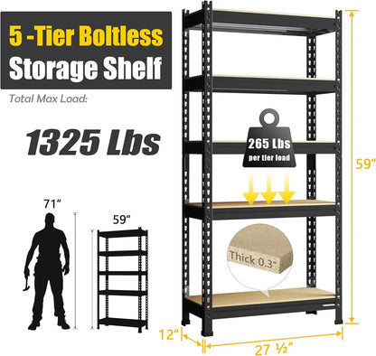 5 Tier Adjustable Garage Storage Shelving