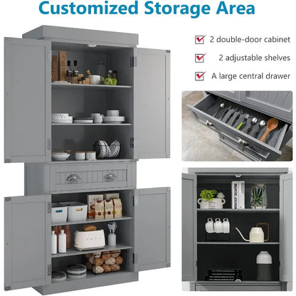 Kitchen Pantry Storage Cabinet With Doors