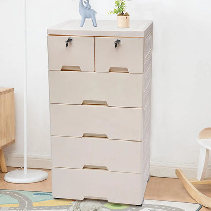 Storage Cabinet with 6 Drawers Closet Drawers Tall Dresser Organizer for Clothes Playroom Bedroom Furniture Saving Space