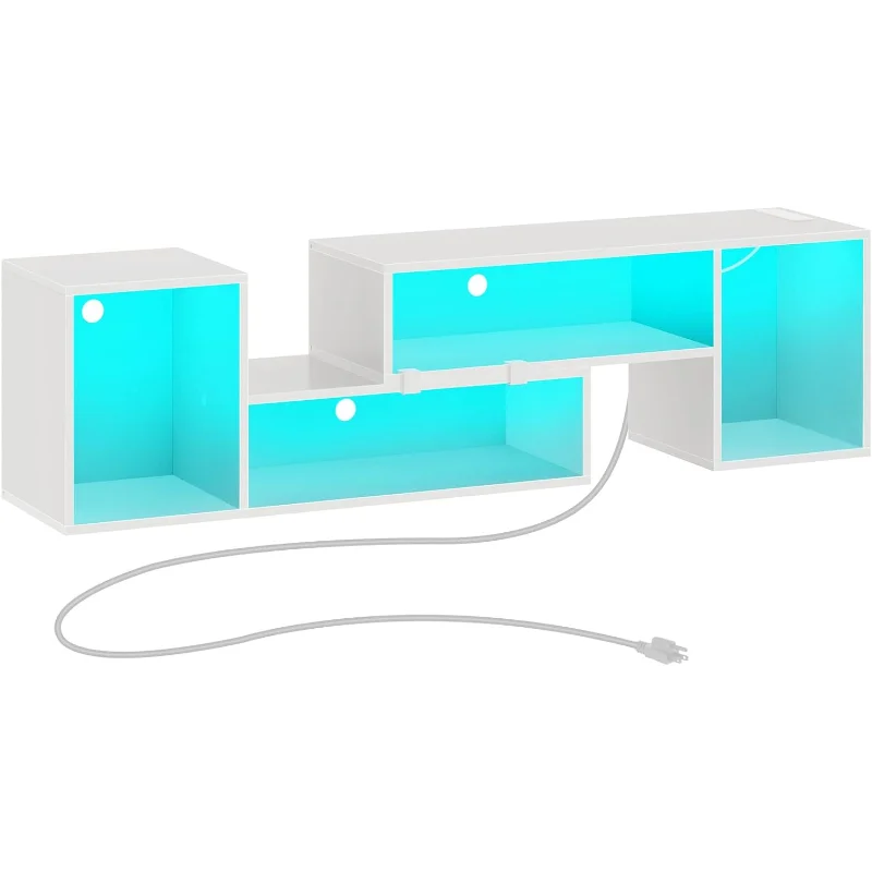 TV Stand With LED Strip & Power Outlets