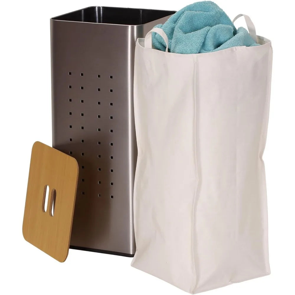 Removable Liner Bag Square Metal Laundry Hamper