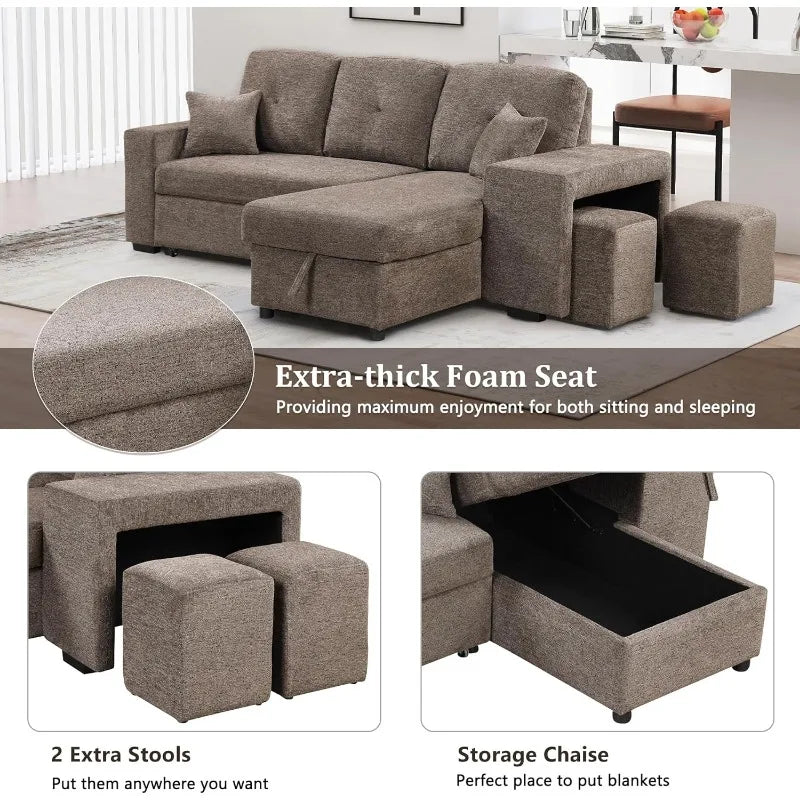 L-Shaped 3-Seaters Corner Sectional Sofa