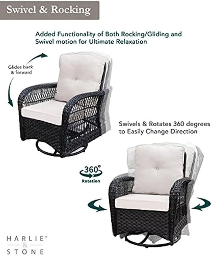 Outdoor Swivel Rocker Patio Chairs Set