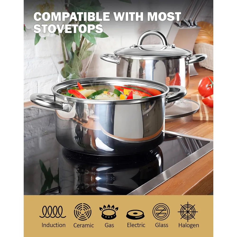 12-Piece Basic Stainless Steel Pots and Pansr