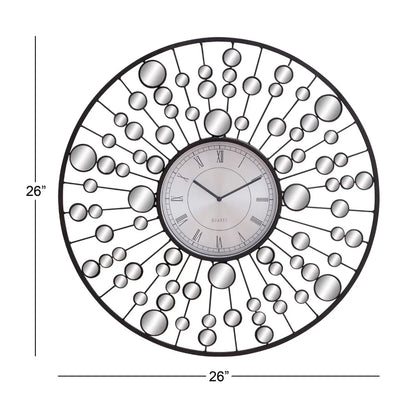 26" Black Metal Starburst Radial Wall Clock