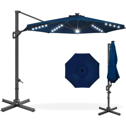 Solar LED Cantilever Patio Umbrella